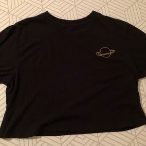 Forever 21 basic planet crop top tee shirt